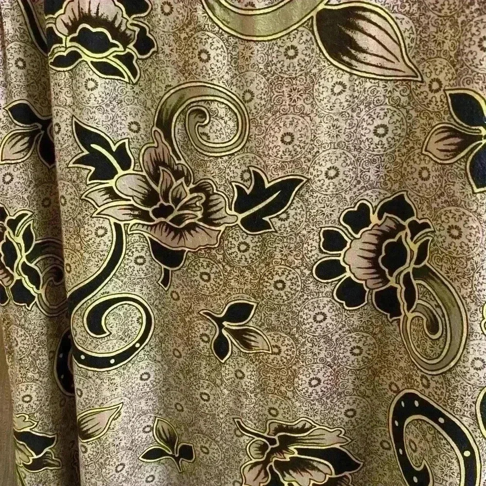 Cocowalk Vintage Sleeveless Brown Dress with Black and Yellow Florals Size XL - Picture 2 of 6
